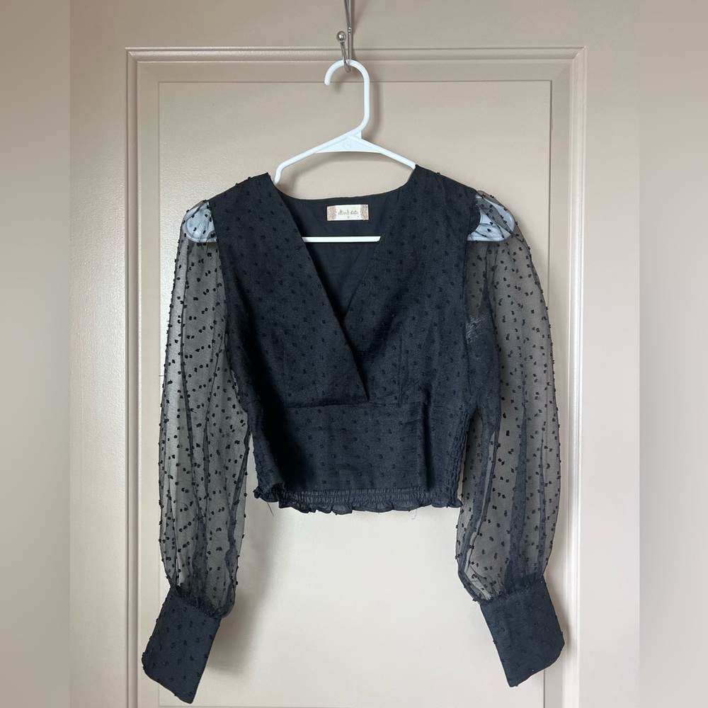 Altar’d State Shimmer Black Long Sleeve Size Small - Like New